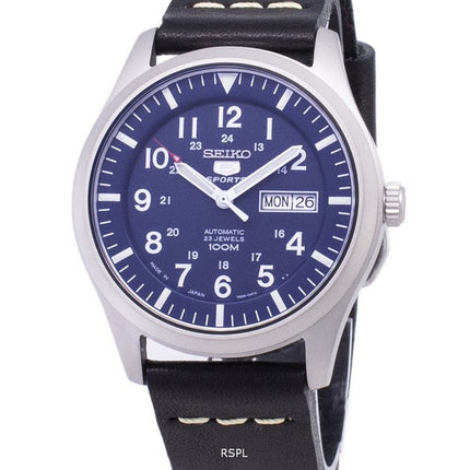 Seiko 5 Sports SNZG11J1-LS14 automatische schwarzes Leder Armband Herrenuhr