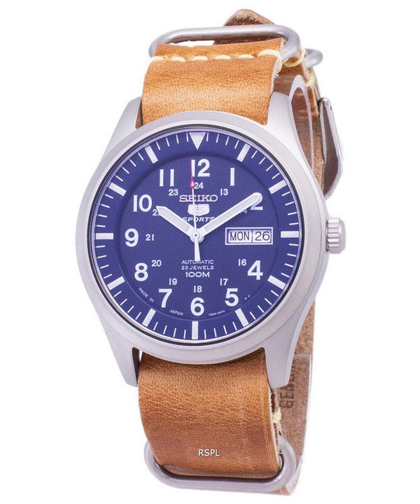 Seiko 5 Sports SNZG11J1-LS18 automatische braun Leder Armband Herrenuhr
