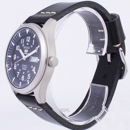Seiko 5 Sports SNZG11K1-LS14 automatische schwarzes Leder Armband Herrenuhr