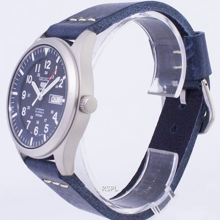 Seiko 5 Sports SNZG11K1-LS15 automatische dunkel blau Leder Armband Herrenuhr
