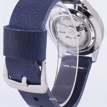 Seiko 5 Sports SNZG11K1-LS15 automatische dunkel blau Leder Armband Herrenuhr
