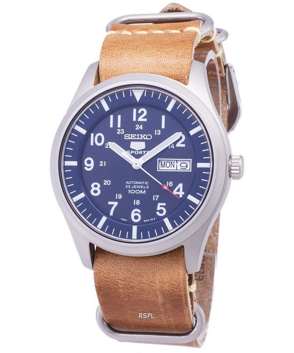 Seiko 5 Sports SNZG11K1-LS18 automatische braun Leder Armband Herrenuhr