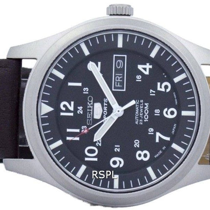 Seiko 5 Sport automatische Japan gemacht Verhältnis dunkelbraunes Leder SNZG15J1-LS11 Herrenuhr