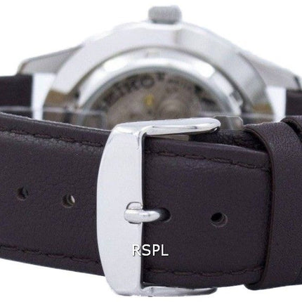 Seiko 5 Sport automatische Japan gemacht Verhältnis dunkelbraunes Leder SNZG15J1-LS11 Herrenuhr