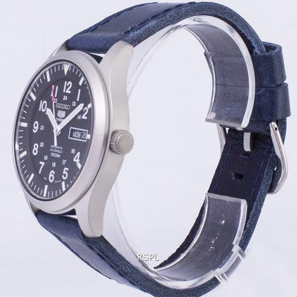 Seiko 5 Sports SNZG15K1 LS13 automatische dunkel blau Leder Armband Herrenuhr