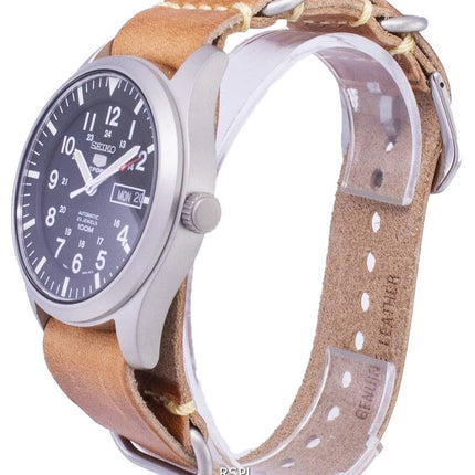 Seiko 5 Sport SNZG15K1-LS18 automatische braun Leder Armband Herrenuhr