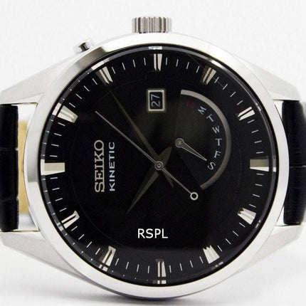 Generalüberholte Seiko Kinetic Herrenuhr mit Lederarmband, Modell SRN045P2
