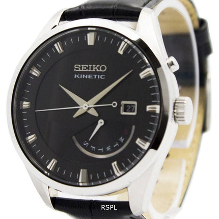 Generalüberholte Seiko Kinetic Herrenuhr mit Lederarmband, Modell SRN045P2