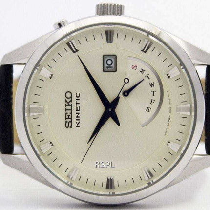 Generalüberholte Seiko Kinetic Herrenuhr mit Lederarmband (Modelle SRN071, SRN071P1, SRN071P)