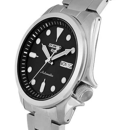 Refurbished Seiko 5 Sports Schwarzes Zifferblatt Automatik SRPE55 SRPE55K1 SRPE55K 100M Herrenuhr