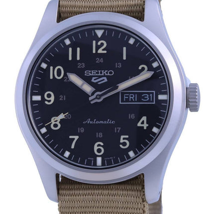 Generalüberholte Seiko 5 Sports Field Herrenuhr mit schwarzem Zifferblatt, Automatikwerk, SRPG35, SRPG35K1, SRPG35K, wasserdicht bis 100 m
