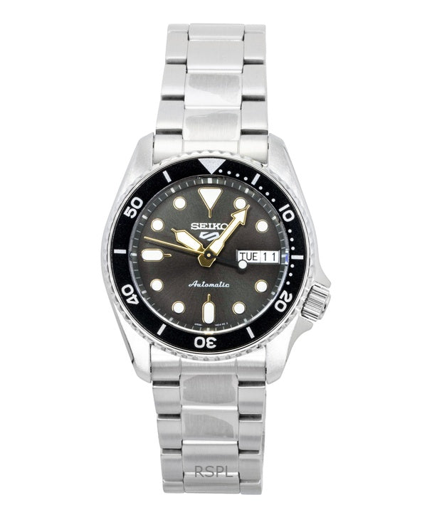 Seiko 5 Sports SKX Street Stonewash Edelstahl Schwarzes Zifferblatt Automatik SRPL79K1 100M Herrenuhr