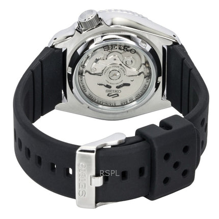 Seiko 5 Sports SKX Redux Herrenuhr mit Silikonarmband, orangefarbenem Zifferblatt, Automatik, Modell SRPL89K1, wasserdicht bis 100 m