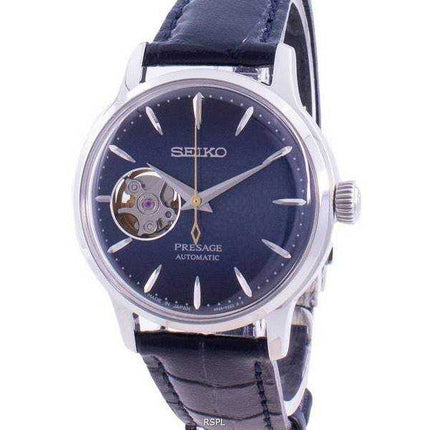 Generalüberholte Seiko Presage Automatic Cocktail Time Blue Moon SSA785 SSA785J1 SSA785J Open Heart Damenuhr, hergestellt in Japan