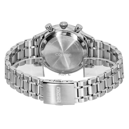 Seiko Chronograph Edelstahl Schwarzes Zifferblatt Quarz SSB479P1 Herrenuhr