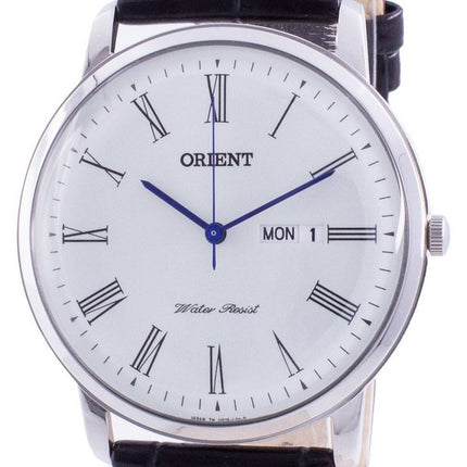 Orient Weißes Zifferblatt Schwarzes Leder Quarz SUG1R009W6 Herrenuhr
