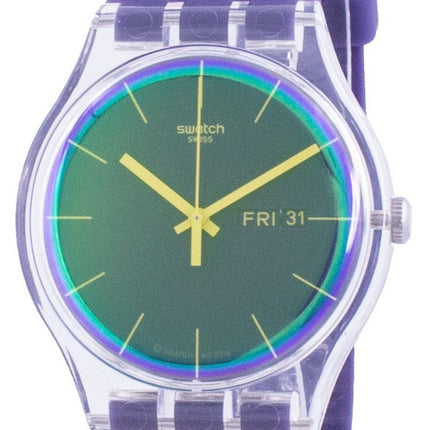 Swatch Polapurple Purple Dial Silikonarmband Quarz SUOK712 Herrenuhr