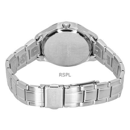 Seiko Classic Damenuhr aus Edelstahl mit blauem Zifferblatt, Quarzwerk, Modell SUR425P1, wasserdicht bis 100 m