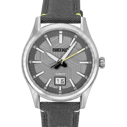 Seiko Conceptual Herrenuhr mit Nylonarmband, grauem Zifferblatt, Quarzwerk, SUR543P1, wasserdicht bis 100 m