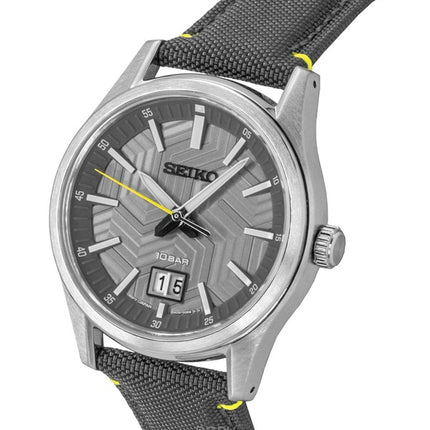 Seiko Conceptual Herrenuhr mit Nylonarmband, grauem Zifferblatt, Quarzwerk, SUR543P1, wasserdicht bis 100 m