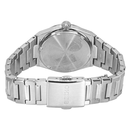 Seiko Classic Damenuhr aus Edelstahl mit lachsfarbenem Zifferblatt, Quarzwerk, Modell SUR577P1, wasserdicht bis 100 m