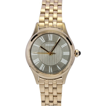 Seiko Classic Roségold Edelstahl Graues Zifferblatt Quarz SUR614P1 Damenuhr