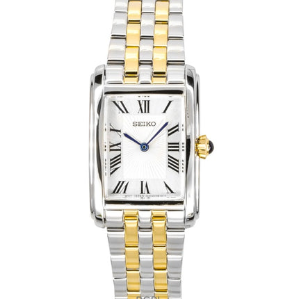 Seiko Zweifarbige Edelstahl-Quarzuhr mit silbernem Zifferblatt SWR087P1 für Damen