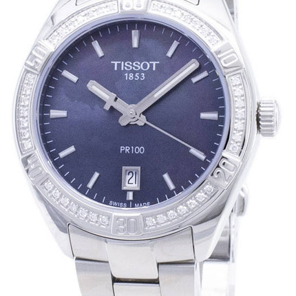 Tissot T-Classic PR 100 Lady Sport T101.910.61.121.00 T1019106112100 Diamant Akzente Quarz Damenuhr