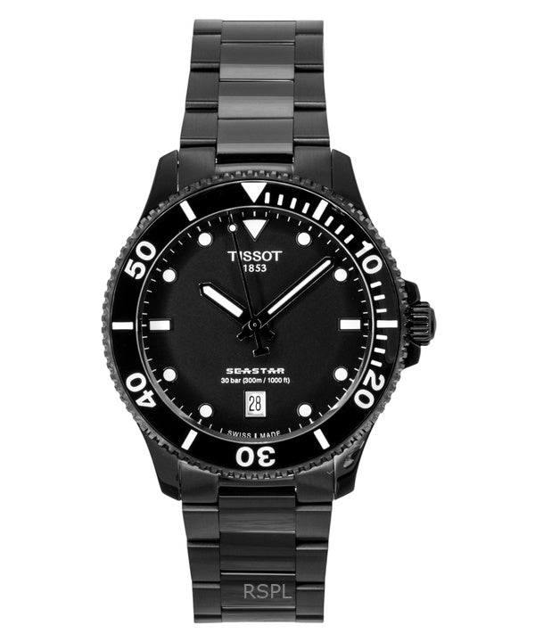 Tissot SeaStar 1000 Stainless Steel Black Dial Quartz Diver's T120.410.33.051.00 300M Men's Watch