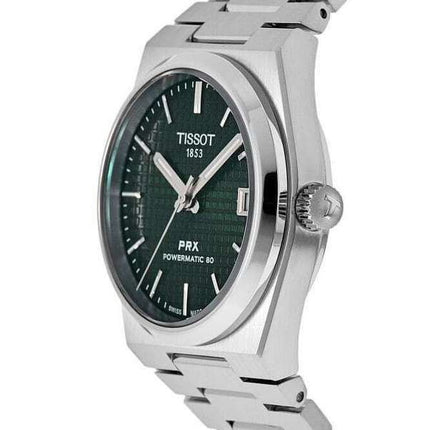 Tissot PRX T-Classic Powermatic 80 grünes Zifferblatt Automatik T137.207.11.091.00 100M Unisex-Uhr