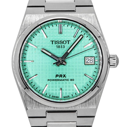 Tissot PRX Powermatic 80 Edelstahl hellgrünes Zifferblatt Automatik T137.207.11.091.01 100M Unisex-Uhr