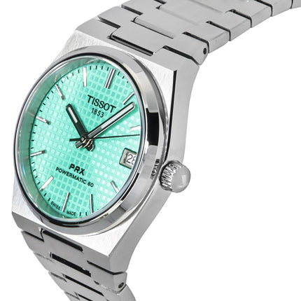 Tissot PRX Powermatic 80 Edelstahl hellgrünes Zifferblatt Automatik T137.207.11.091.01 100M Unisex-Uhr