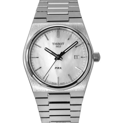 Tissot PRX Classic Contemporary Edelstahl weißes Perlmutt-Zifferblatt Quarz T137.210.11.111.00 100M Unisex-Uhr