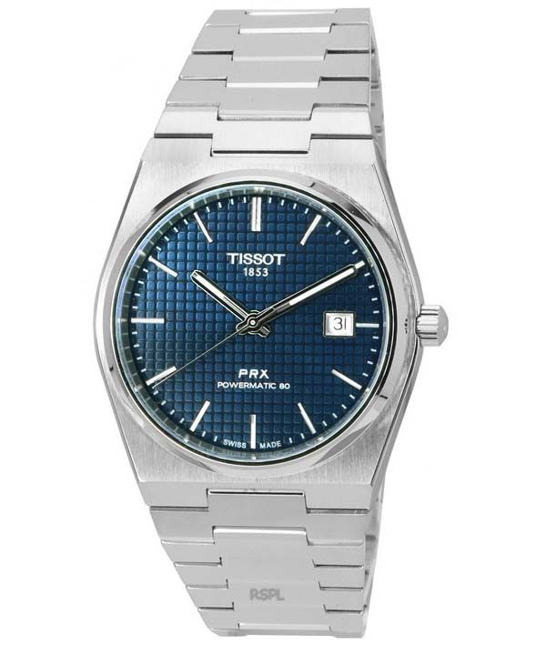 Tissot PRX T-Classic Powermatic 80 Edelstahl blaues Zifferblatt Automatik T137.407.11.041.00 T1374071104100 100M Herrenuhr