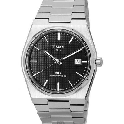 Tissot PRX T-Classic Powermatic 80 Edelstahl Schwarzes Zifferblatt T137.407.11.051.00 T1374071105100 100M Herrenuhr