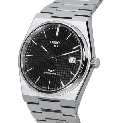 Tissot PRX T-Classic Powermatic 80 Edelstahl Schwarzes Zifferblatt T137.407.11.051.00 T1374071105100 100M Herrenuhr