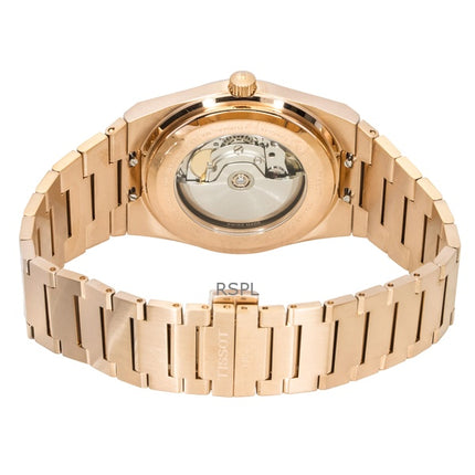 Tissot PRX Herrenuhr, Roségold, Edelstahl, blaues Zifferblatt, Automatik, T137.407.33.041.00, wasserdicht bis 100 m
