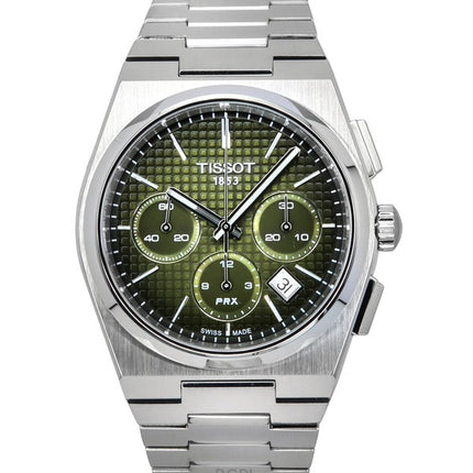 Tissot PRX Chronograph Edelstahl Grünes Zifferblatt Automatik T137.427.11.091.00 100M Herrenuhr