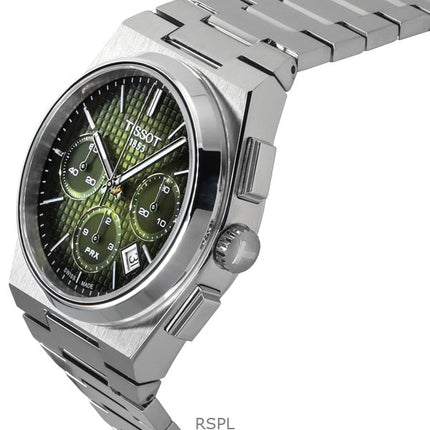 Tissot PRX Chronograph Edelstahl Grünes Zifferblatt Automatik T137.427.11.091.00 100M Herrenuhr