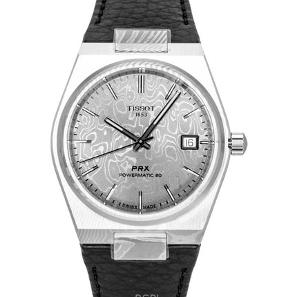 Tissot PRX Damaststahl, Synthetikarmband, graues Zifferblatt, Automatik, T137.807.96.081.00, 100 m, Herrenuhr