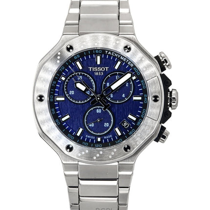 Tissot T-Race Chronograph Edelstahl Blaues Zifferblatt Quarz T141.417.11.041.00 100M Herrenuhr