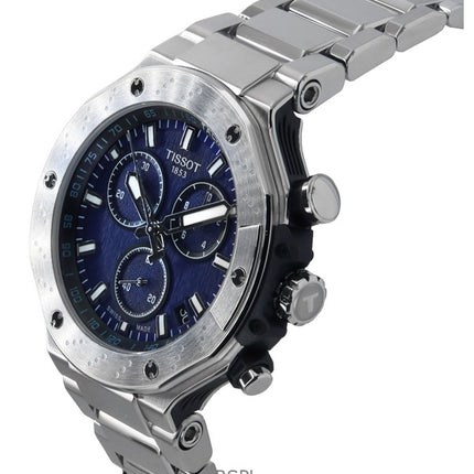 Tissot T-Race Chronograph Edelstahl Blaues Zifferblatt Quarz T141.417.11.041.00 100M Herrenuhr