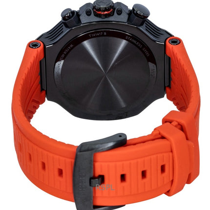 Tissot T-Race Chronograph Herrenuhr mit Synthetikarmband, dunkelgrauem Zifferblatt, Quarzwerk T141.417.37.061.01, wasserdicht bis 100 m