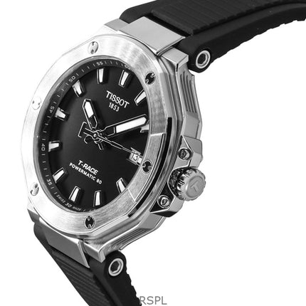 Tissot T-Race Powermatic 80 Silikonarmband Schwarzes Zifferblatt Automatik T141.807.17.051.00 100M Herrenuhr