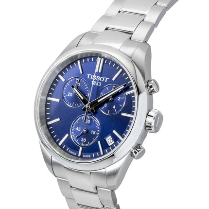 Tissot PR 100 Chronograph Edelstahl Blaues Zifferblatt Quarz T150.417.11.041.00 100M Herrenuhr