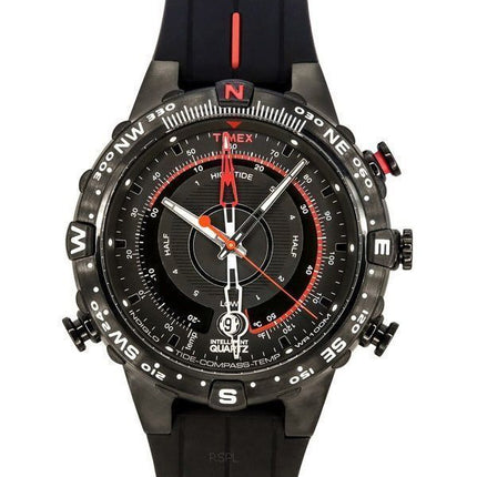 Timex Expedition E-Tide Temperaturkompass, schwarzes Zifferblatt, Quarz, T2N720, 100 m, Herrenuhr