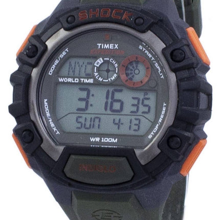 Timex Expedition Schock Welt Zeit Indiglo Digital T49972 Herrenuhr