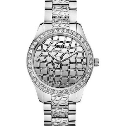 Denke, weibliche Tier Kristalle Silber Ton Quarz U0236L1 Damenuhr