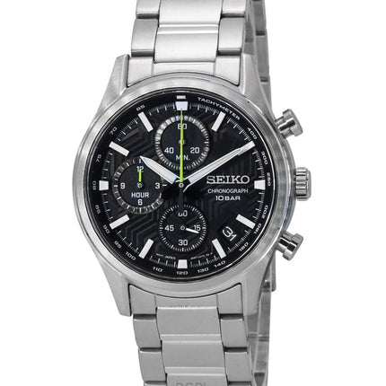 Generalüberholter Seiko Conceptual Chronograph mit schwarzem Zifferblatt, Quarz SSB419P1, 100 m, Herrenuhr