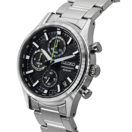 Generalüberholter Seiko Conceptual Chronograph mit schwarzem Zifferblatt, Quarz SSB419P1, 100 m, Herrenuhr